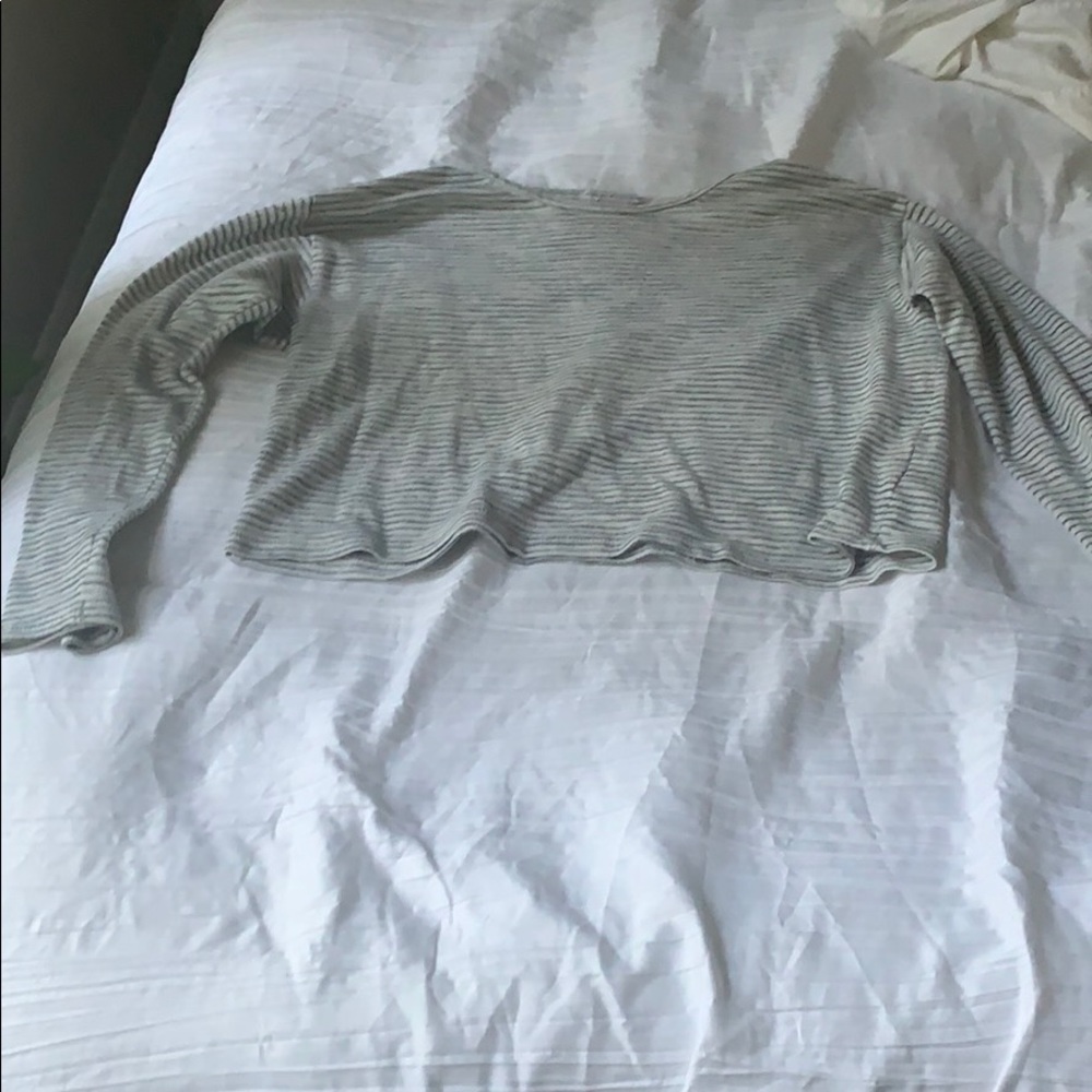 a cropped long tee